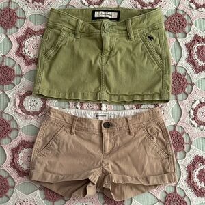 Y2K Bundle Abercrombie & Fitch Shorts and Skirt Size 8